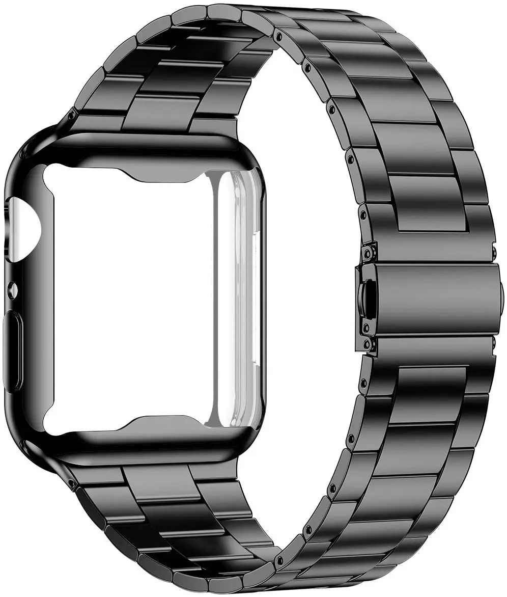 

Чехол + ремешок для Apple Watch band 44 мм 40 мм iWatch band 42 мм/38 мм металлический браслет из нержавеющей стали Apple watch 5 4 3 2 38/40 42/44 мм