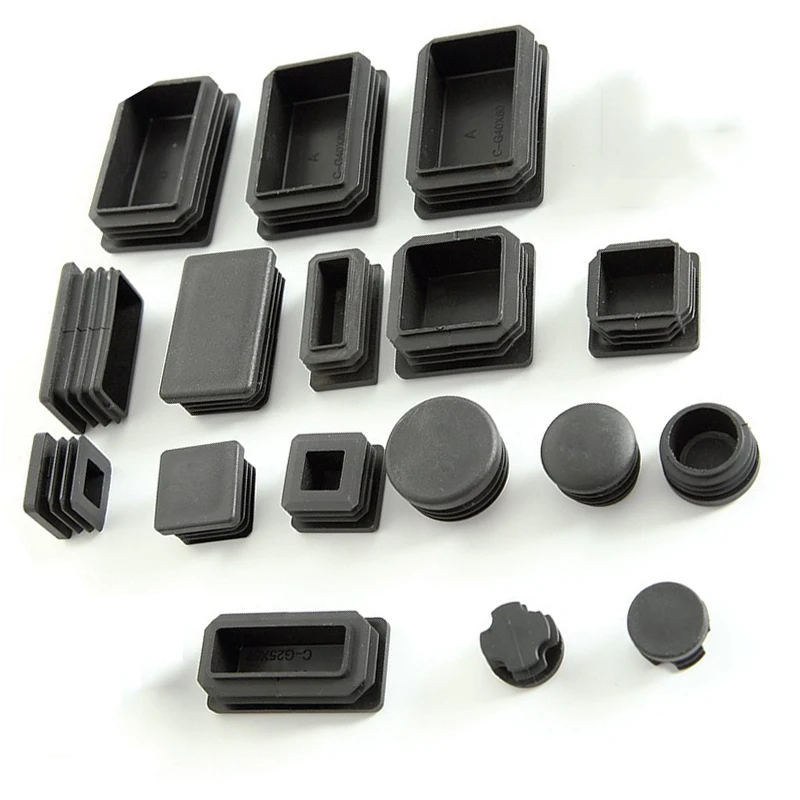Bouchons de tube ronds en plastique, bouchons d'extrémité d'obturation, bouchon d'insertion noir, tuyau de jambe de chaise, 14mm-60mm