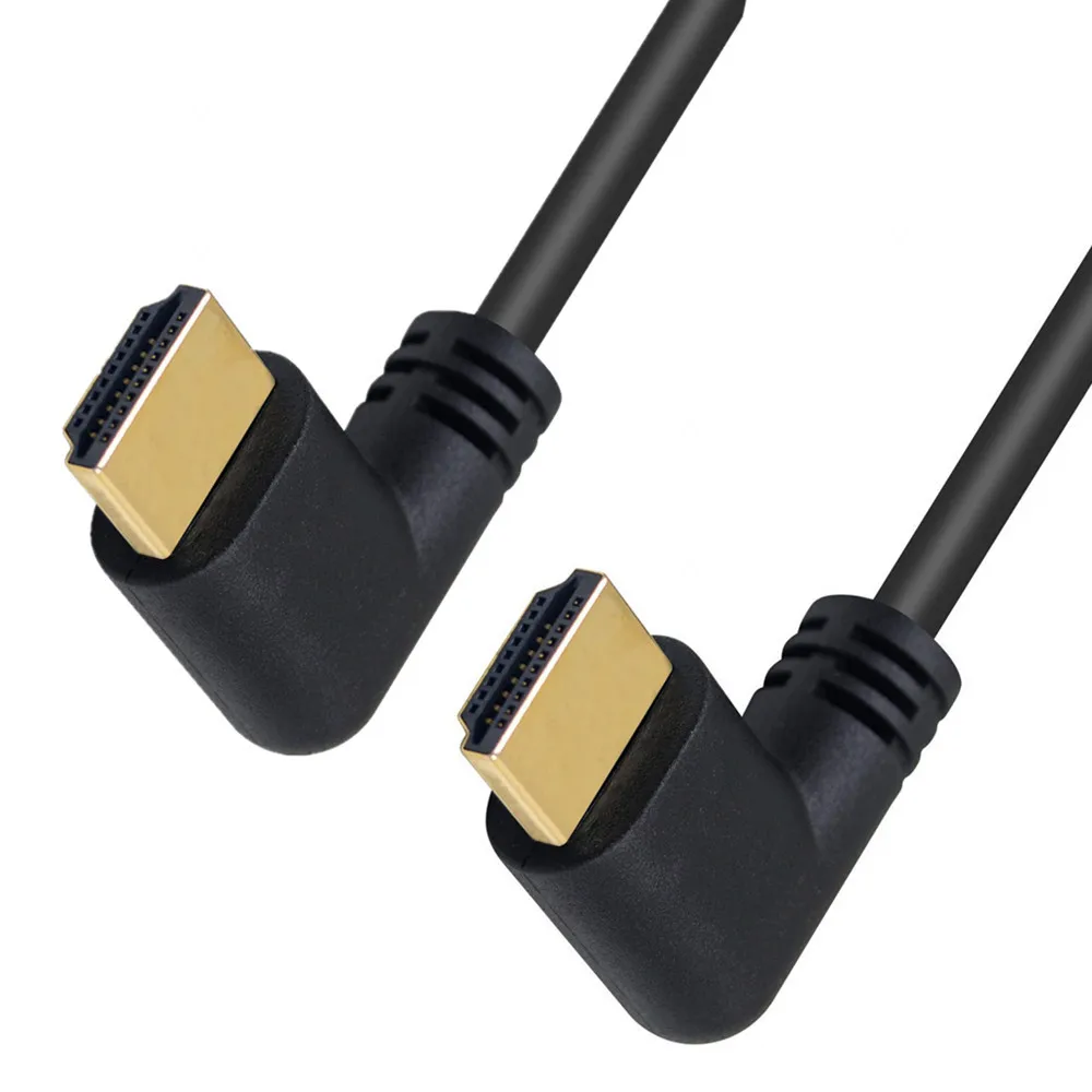 Left or Right Angled 2.0 HDMI-compatible Male to Elbow Male extension Cable 15cm 50cm 1m, 2.0V angle cable 4K*2K @60HZ