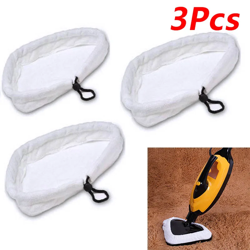 3PCS Mop Cloth Replacement Pads Steam Mop Triangle Pads Household Mop Head Cleaning Pad Floor Cleaning Supplies