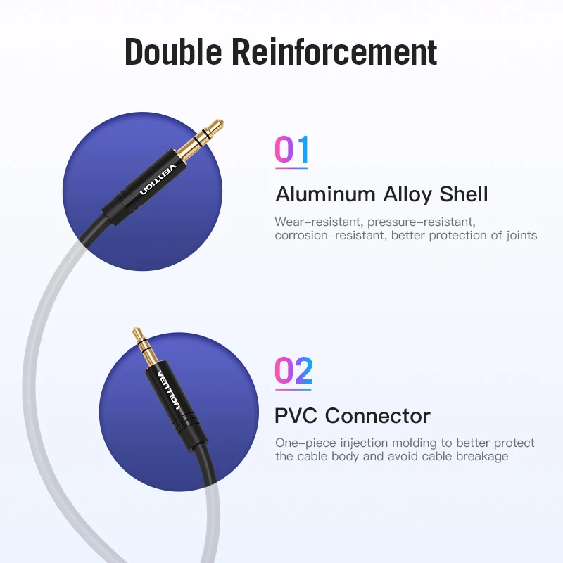 Venção Aux Cabo de 2.5mm para 3.5 milímetros cabo De Áudio Jack 3.5 a 2.5 macho Cabo Aux Para Carro de Smartphones falante Fone De Ouvido de
