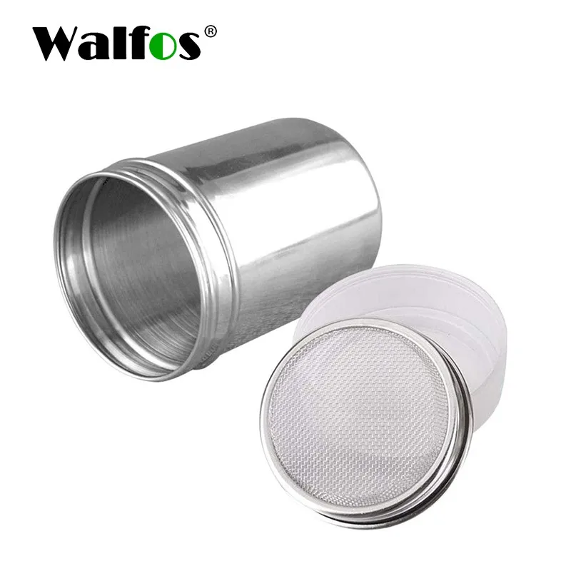 New Stainless Steel Chocolate Shaker Cocoa Flour Salt Powder Icing Sugar Cappuccino Coffee Sifter Lid Shaker Kitchen Tools