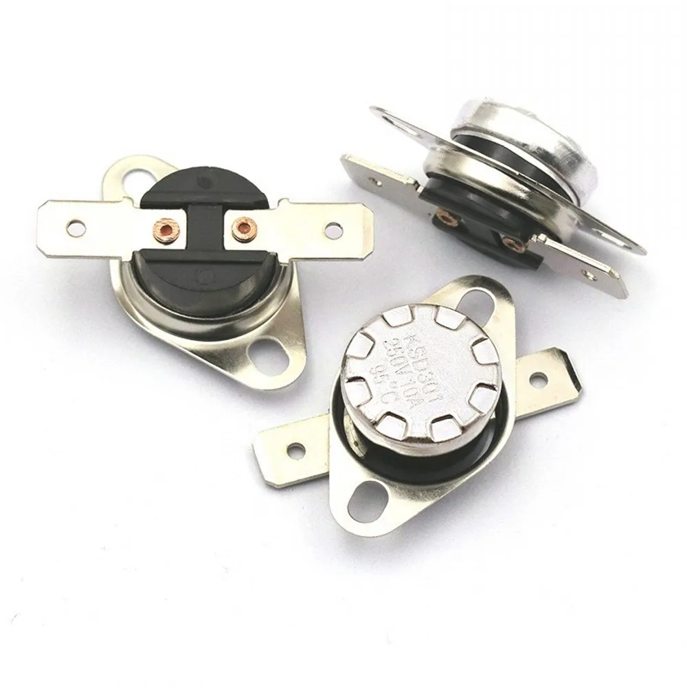 50PCS KSD301 250V 10A Normal Open Temperature Switch NO Thermal Control 40C 50C 70C 80C 90C 100C 120C 130C 140C 150C Centigrade