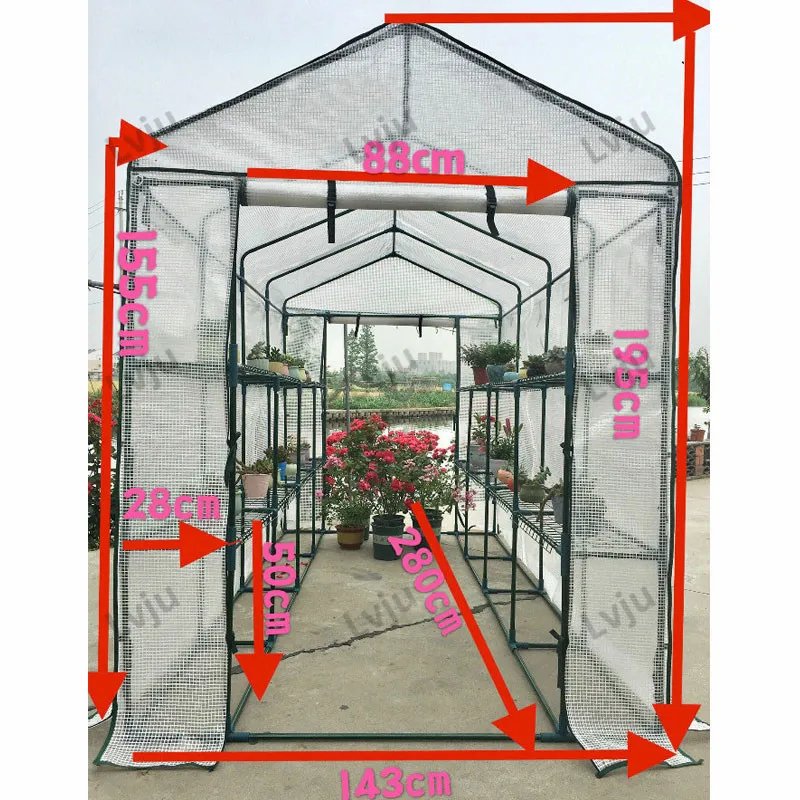 

Lvju 280x143x195cm Grow Tent Plastic Tree Nursery Greenhouse With Frame, Covering Material Garden House