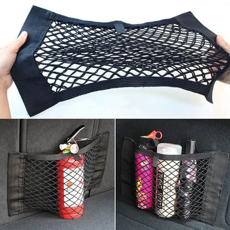 For Volkswagen VW Golf 4 5 6 7 GTI R Tiguan Jetta MK4 MK5 MK6 Car Back Rear Mesh Trunk Seat Elastic String Net Magic Sticker