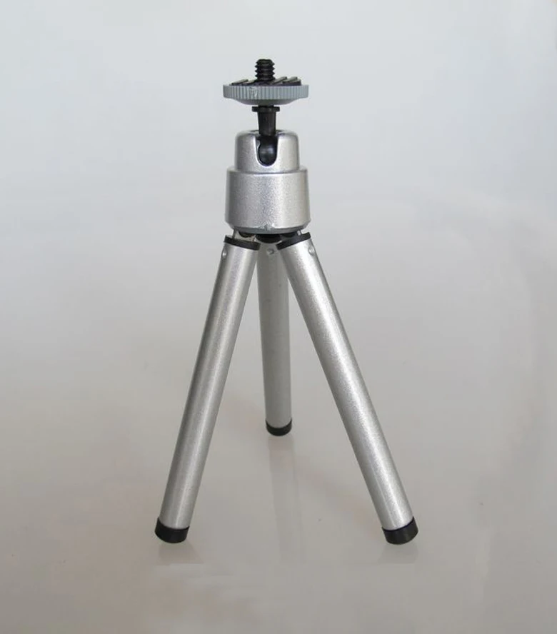 Mini Tripod Stand Portable For Camera Phone Video Projector Silver Rotatable Beamer Foot Flexible