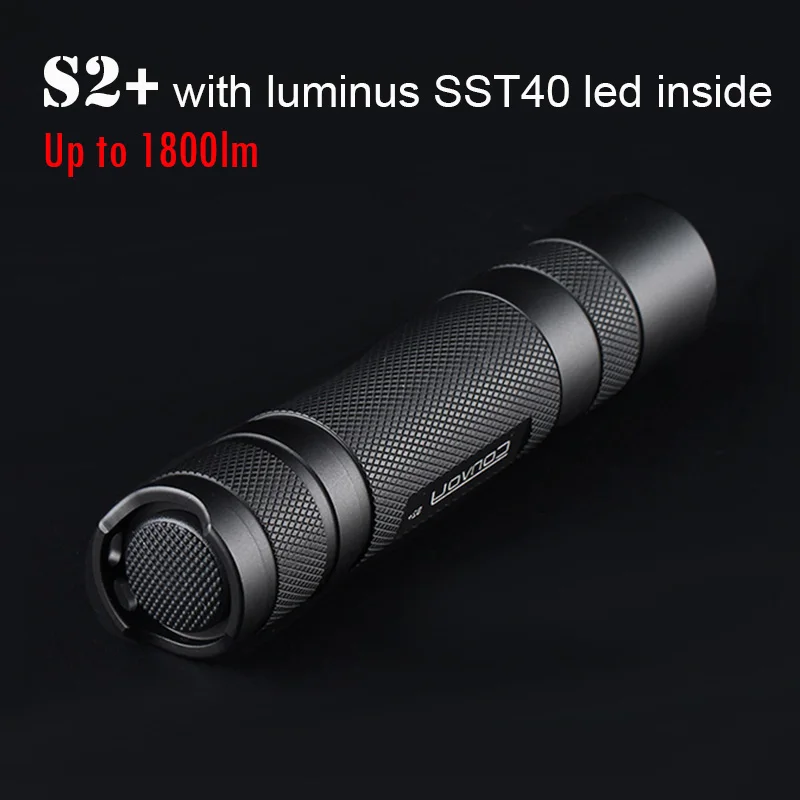 Convoy S2+ SST40 18650 Black Mini LED Flashlight Torch Flash Light 1800lm Lanterna Tactical Camping Hiking Work Lamp Latarka