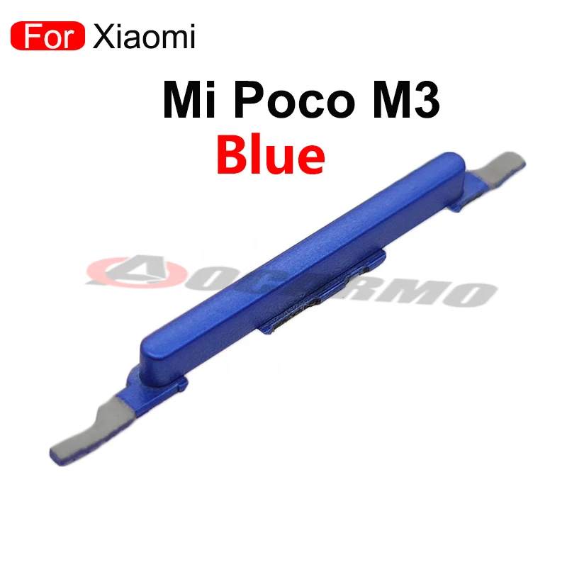 Untuk Xiaomi POCO M3 / X3 Pro Bagian Pengganti Reparasi Tombol Samping Daya Hidup Mati Volume Naik Turun