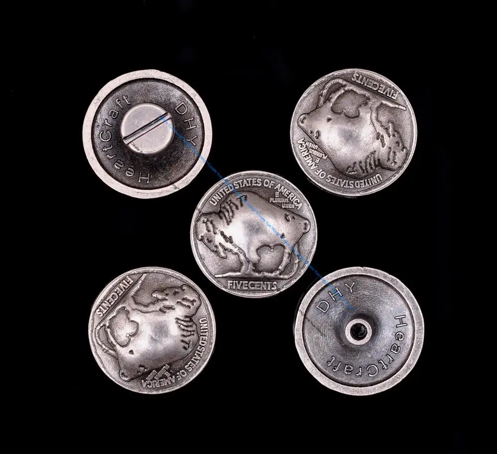 10X Argento Antico Buffalo Nickel Vite A Testa Posteriore Concho per Cintura Accessori per lavorazione pelle Sacchetto dei bagagli Ferramenteria E