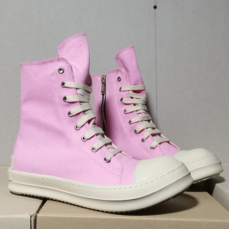 

R0 Original Shoes Pink Canvas Shoes for Women Thick Bottom Men Casual Casual Short Boots Retro Board Trend Dpeehhw Shoes