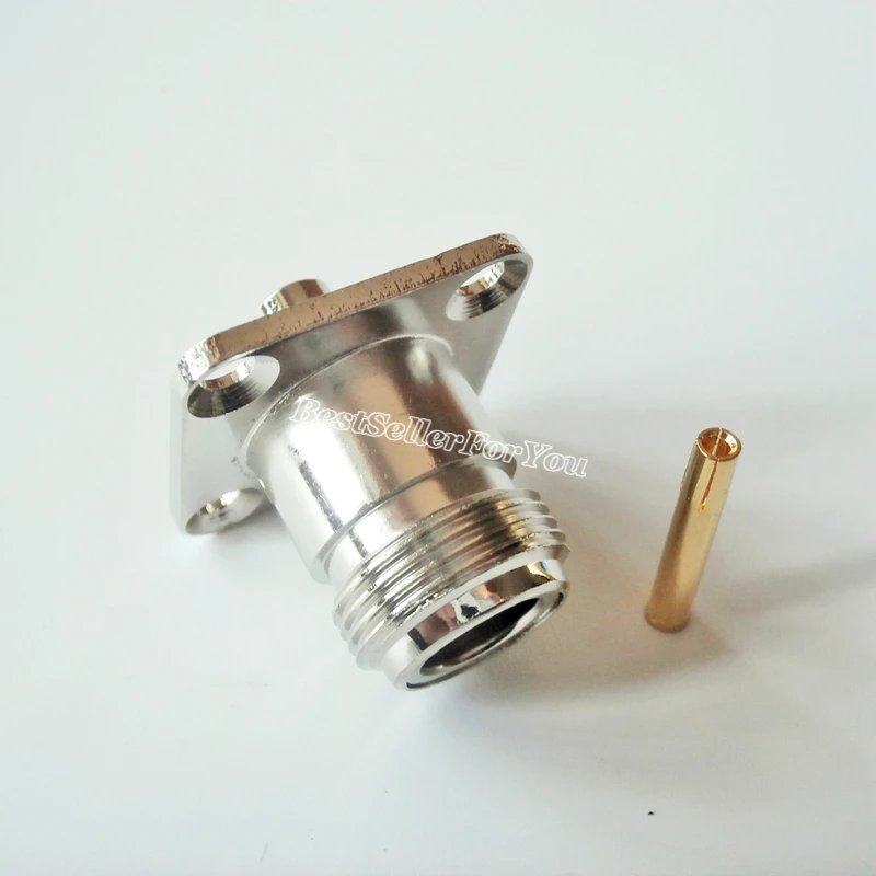 1Pcs N Solder Female 4 Hole Flange Mount Semi-rigid RG402 0.141\