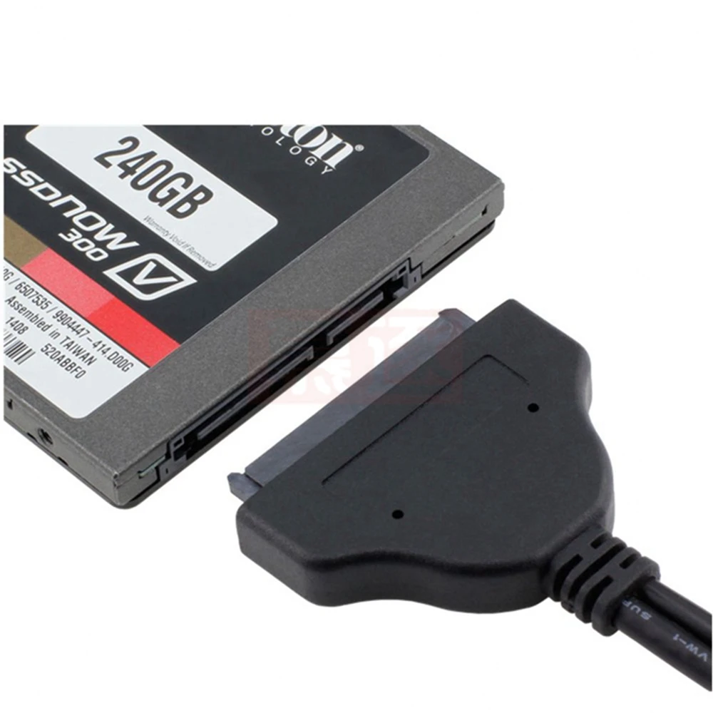 외부 전원 하드 디스크 드라이브 변환기용 어댑터 케이블, USB 3.0 또는 USB2.0-SATA 22 핀, 2.5 인치, 3.5 인치 HDD