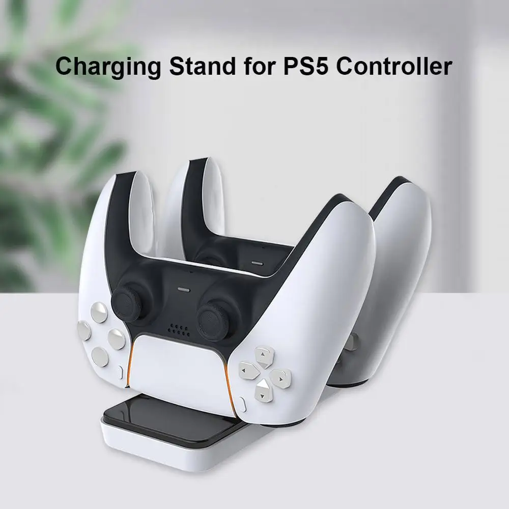 Dobe المزدوج تحكم جهاز شحن قاعدة حامل حامل مقبض شاحن ل PS5 غمبد ل DualSense وحدة تحكم لاسلكية (TP5-0504)