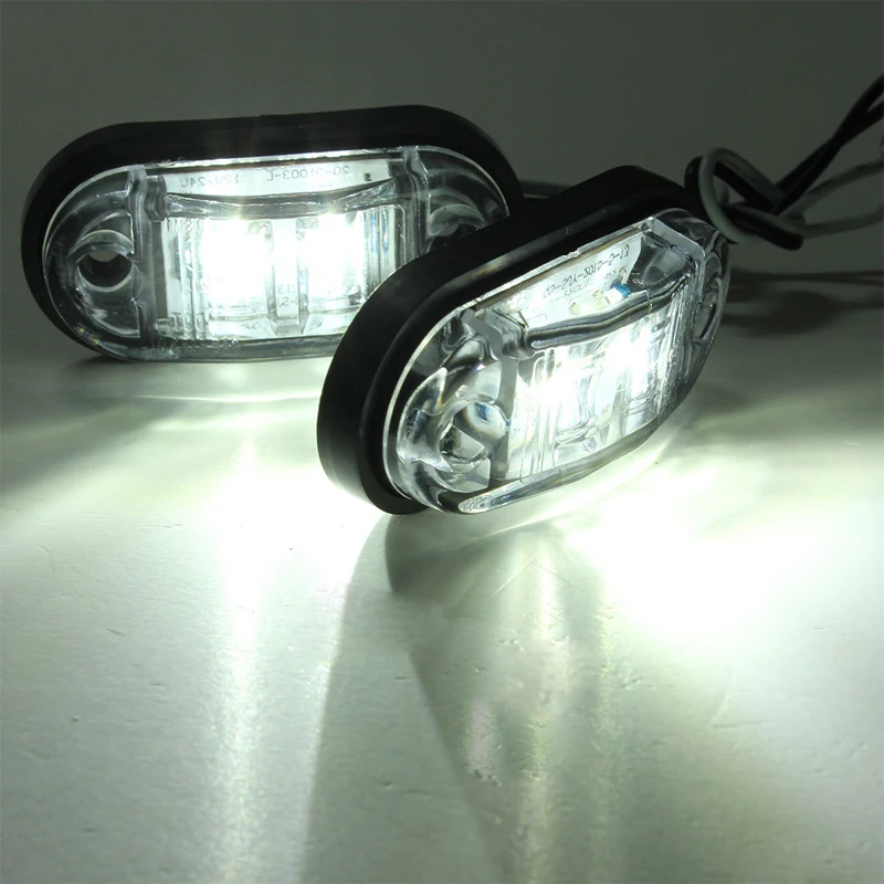 10PCS 12V / 24V LED Side Marker Lights Car External Lights Warning Tail Light Auto Trailer Truck Lorry Lamps White color