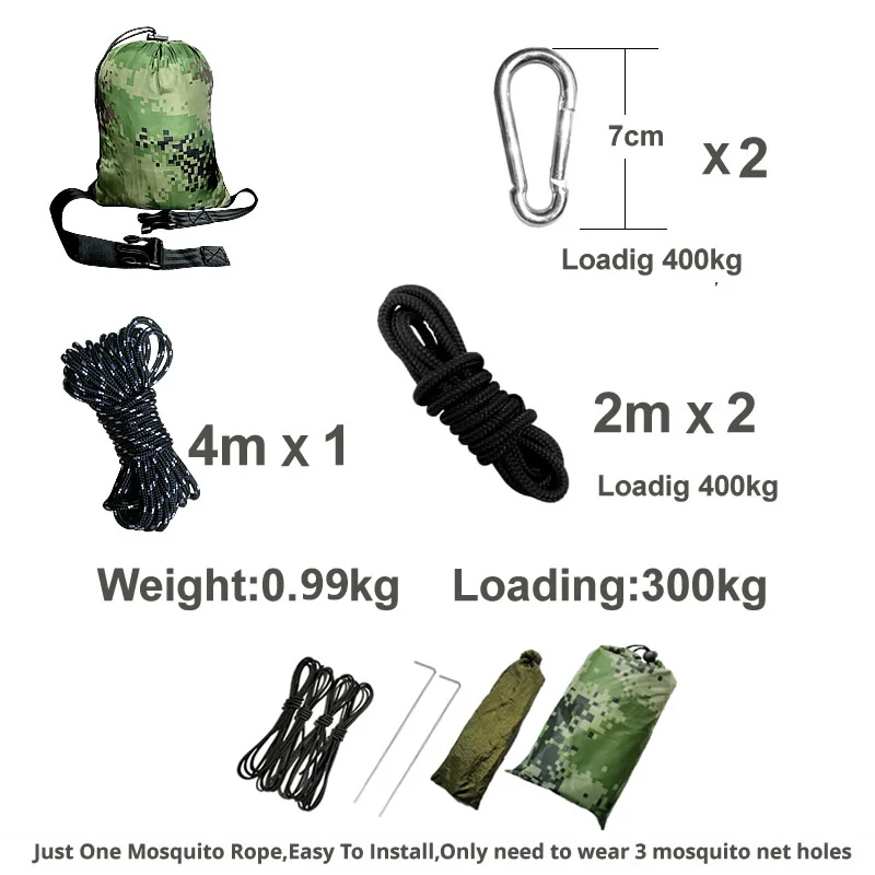 Lightweight Portable Camping Hammock and Tent Awning Rain Fly Tarp Waterproof Mosquito Net Hammock Canopy 210T Nylon Hammocks