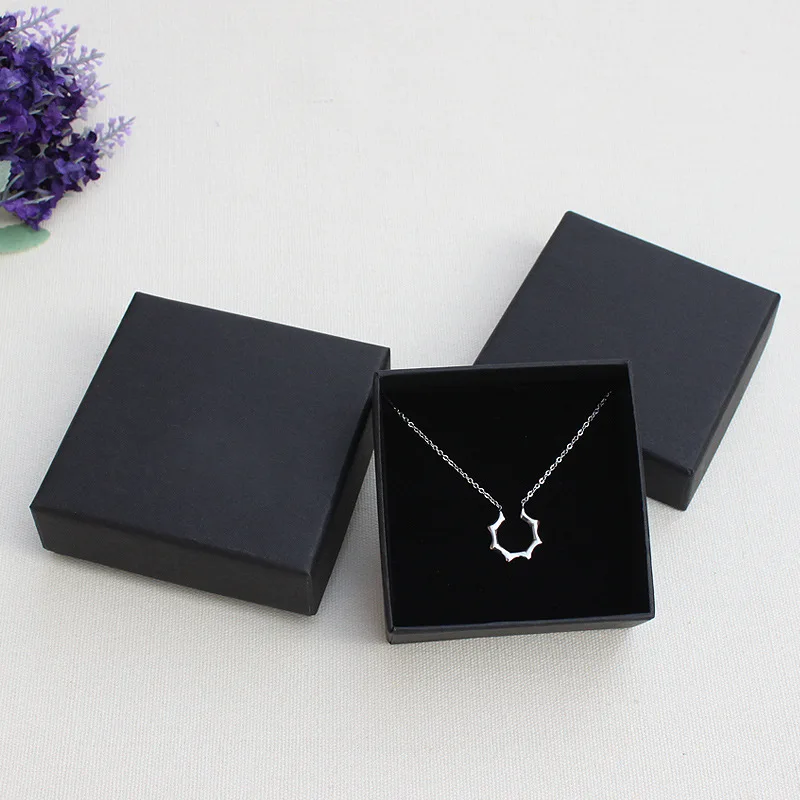 Quadratische, rechteckige Schmuck-Organizer-Box in verschiedenen Größen, Verlobungsring für Ohrringe, Halsketten, Armbänder, Geschenkbox, schwarze Papierbox – Detail 3