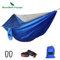 Boundless Voyage Camping Hammock with Mosquito Net Lightweight Portable Heavy Duty Nylon Cot Bed for Hiking Backpacking Picnic