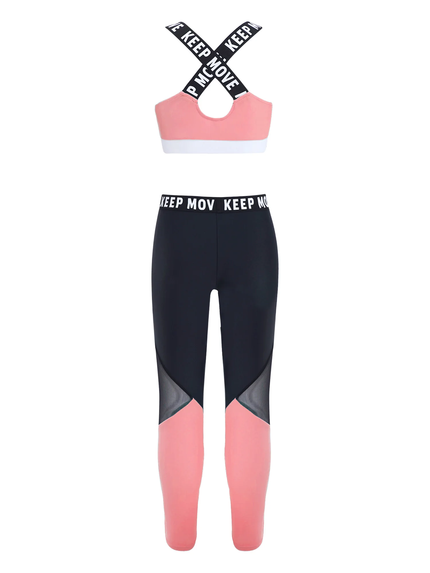 Sports Yoga Set Sport Suit Two Piece Set Girls Gym Clothing Workout Sportswear High Waist Leggings Sport Tops Running Tracksuits