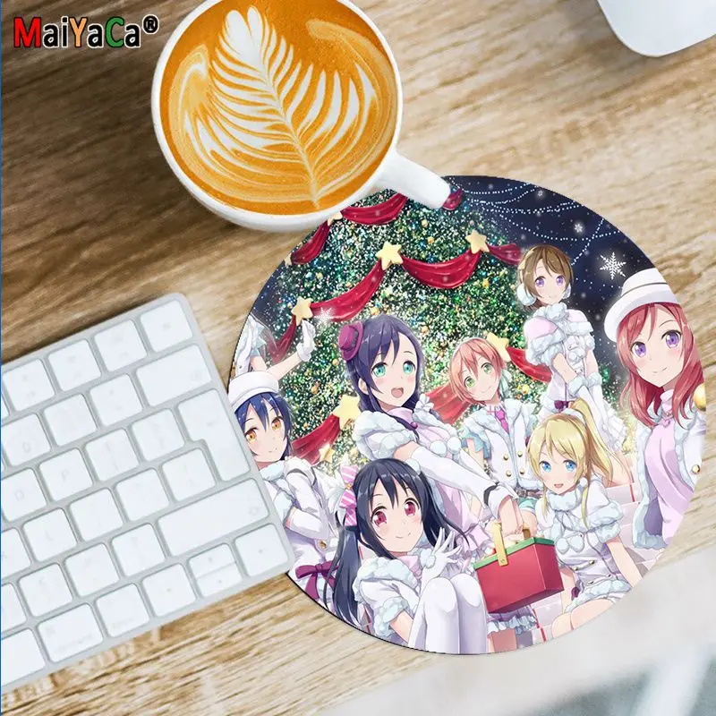 Maiyaca New Design Love Live! Sunshine!! Anime Computer Gaming round Mousemats gaming Mousepad Rug For PC Laptop Notebook