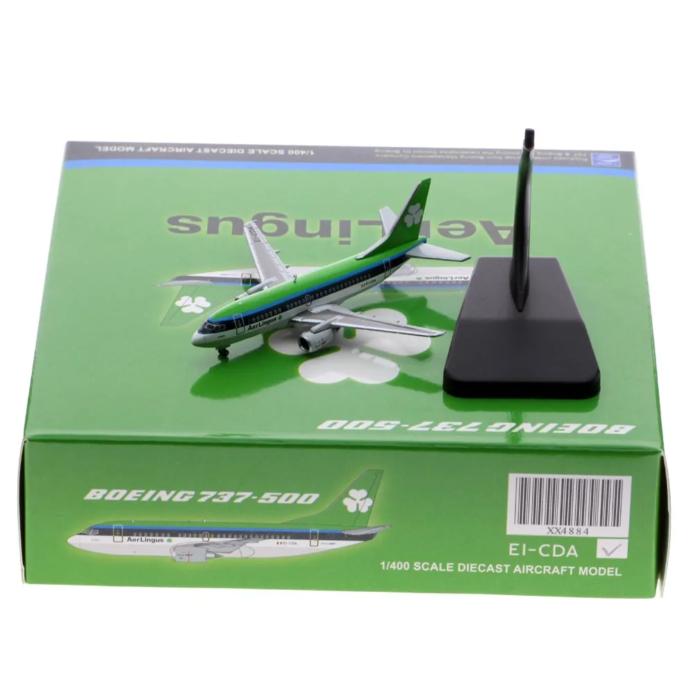 1:400 Alloy Collectible Plane JC Wings XX4884 Aer Lingus Airlines Boeing B737-500 Diecast Aircraft Jet Model EI-CDA With Stand