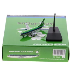 1:400 Alloy Collectible Plane JC Wings XX4884 Aer Lingus Airlines Boeing B737-500 Diecast Aircraft Jet Model EI-CDA With Stand