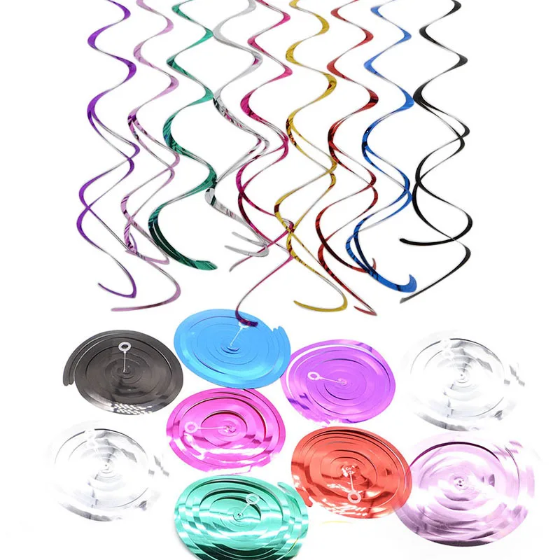 6pcs/bag 70cm PVC spiral pendant garland birthday wedding party decoration Christmas and New Year holiday decoration supplies