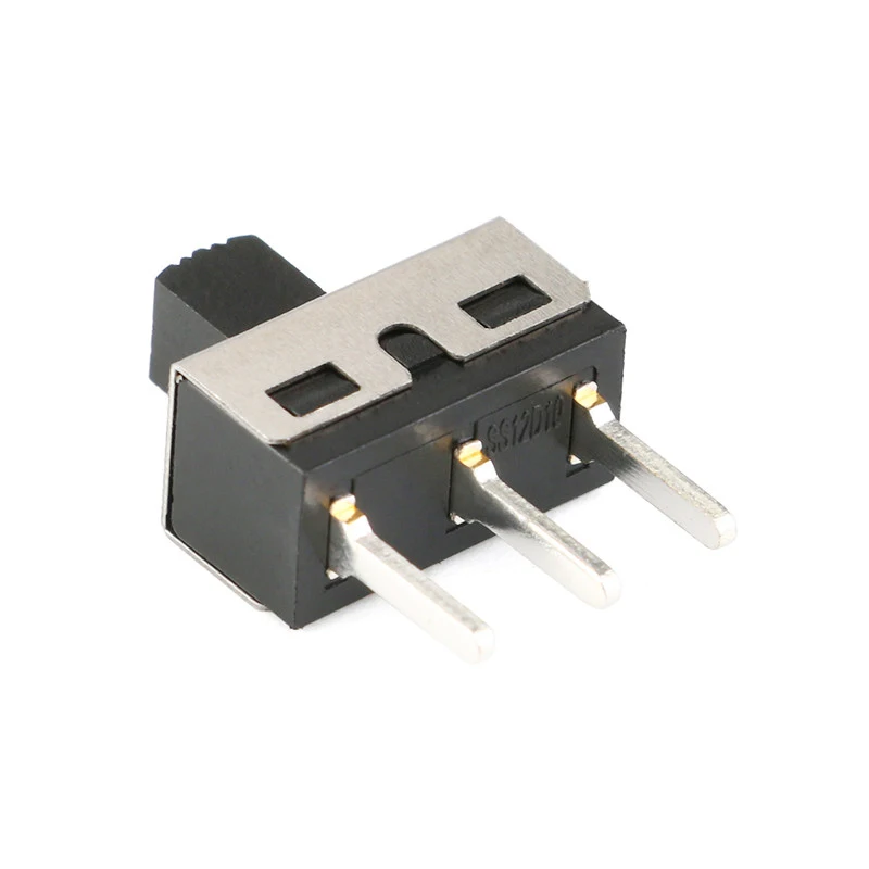 10pcs SS12D06 SS12D10 5MM handle height 2 gears 3 feet high current slide/toggle switch vertical/bent foot