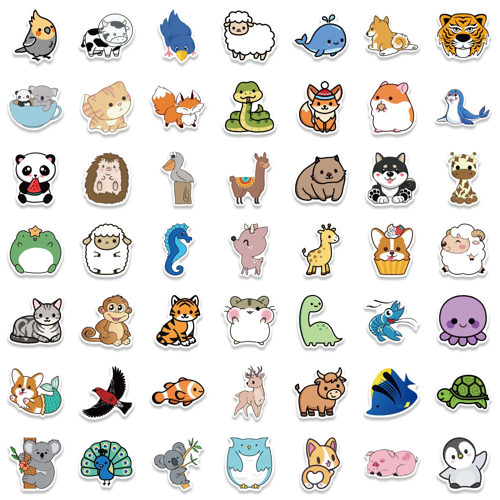 100Pcs Cartoon Natural Animal Graffiti Stickers per Kid Sticker decalcomanie giocattolo casco moto cassa del telefono bagagli