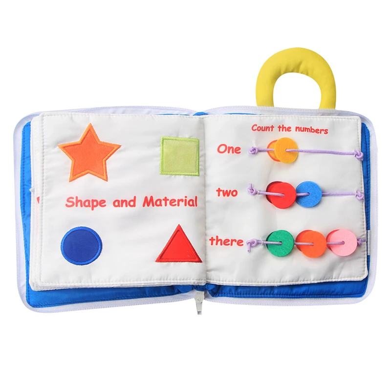 Baby Toy Soft 3D Cloth Book First Book Early education Educational Toys color Learning Basic Life Skills Toys Montessori Zipper