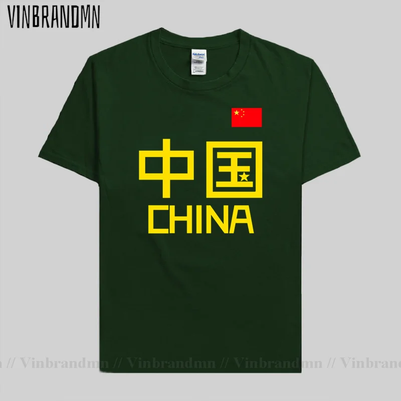 People\'s Republic of China CHN mens t-shirt Chinese character Flag Short sleeve clothes cotton summer casual Fashion Print 07