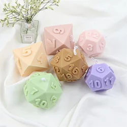 Large Silicone Polyhedral Dice Candle Mold Scented Soap Epoxy Resin Moulds Triangle Diamond Handmade Soap Making Tool