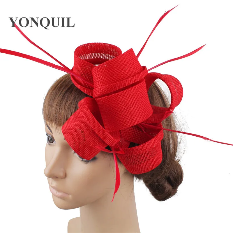 Tocado elegante de fiesta de boda para mujer, accesorios para el cabello, tocado de moda, Clip para el cabello, pluma de lujo