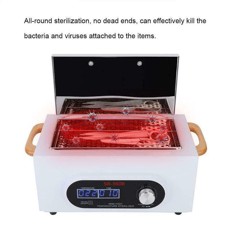 220 Celsius Degrees Sterilizer Fully Disinfection For Hairdressing Tattoo Kit Manicure Tool in Beauty Spa Manicure Salon