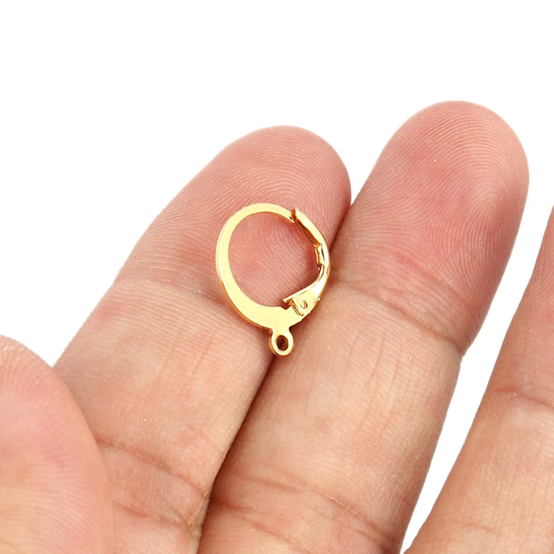 

20Pcs 17x14MM Stainless Steel French Hoop Earring Hooks Wire Settings Base DIY Hoops Earrings For Jewelry Making Accessories