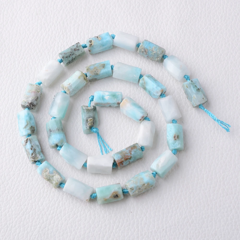 

Women's 6-8mm Natural Larimar Freeform Nugget stone Loose Beads 15"Strands