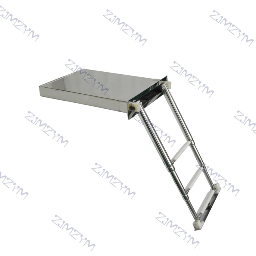 Escalera telescópica ajustable de acero inoxidable para barco, escalera de 3 secciones de 890MM, antideslizante, tipo caja de GM-HW-L0401