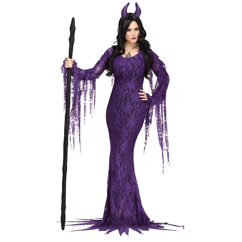 

Sexy Easter Adult Carnival Party Purple Devil Witch Vampire Elf Fancy Dress Halloween Horror Evil Ghost Bride Cosplay Costume