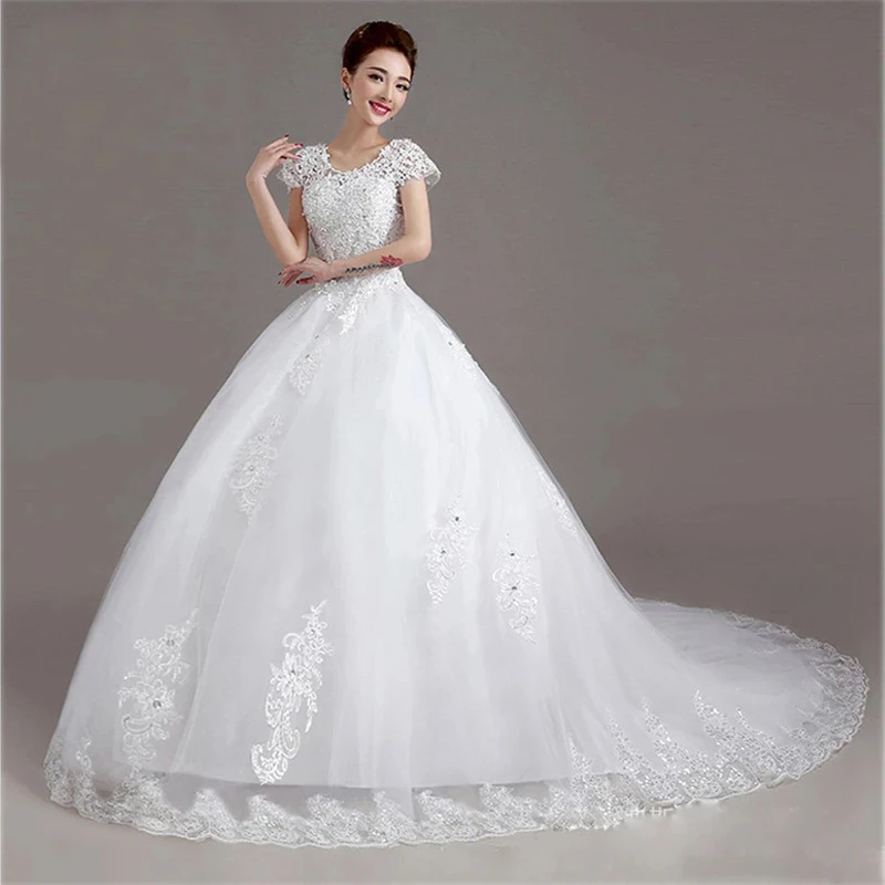 Elegant Lace Wedding Dress With Sleeve Bridal Gown Princes Vintage Plus Size Vestidos De Casamento