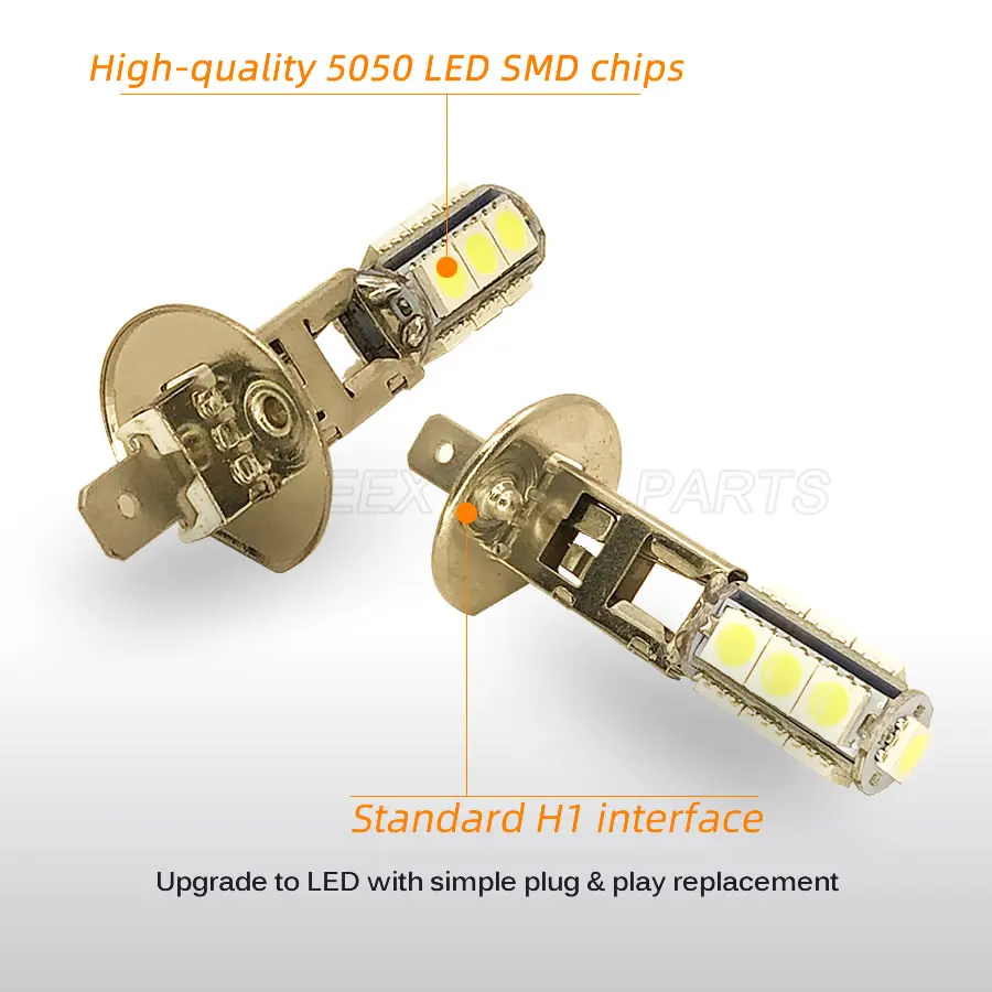 1 Pcs Big Promotion H1 High Power 13 SMD 5050 LED Bulb White Car Auto Headlight Fog Head Lights Lamp DC 12V