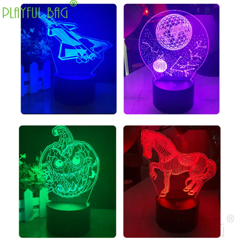 2021 Christmas 3D small night light colorful touch remote control LED table lamp holiday gift decoration luminous adult toy vd36