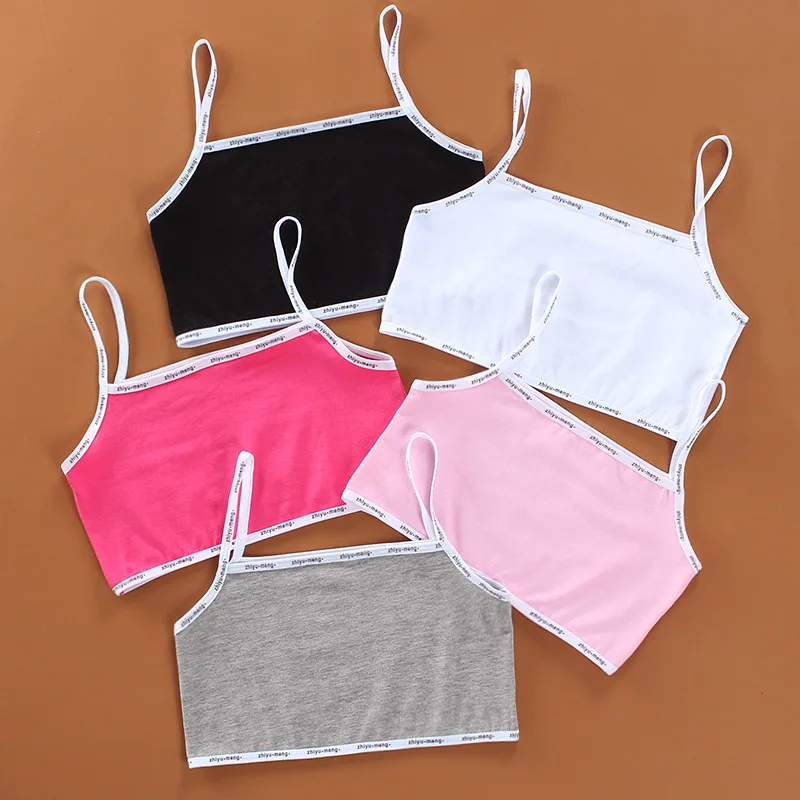 

Kids Underwear Cotton Girls Tank Top Candy Color Undershirt Girls Singlet Baby Camisole Bra Tops training bras for girls