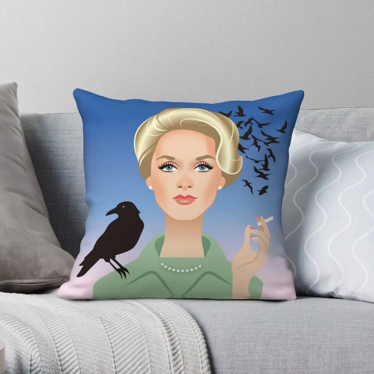 Tippi Square Pillowcase Polyester Linen Velvet Pattern Zip Decor Throw Pillow Case Bed Cushion Cover