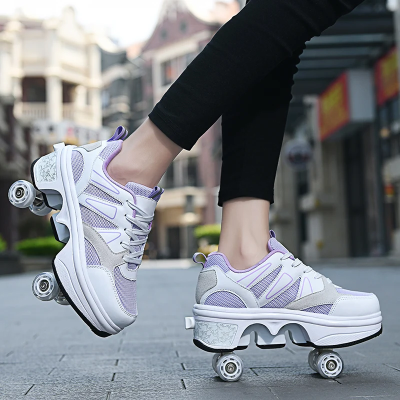 Roller Skate Shoes For Women Girls With 4 Wheels Sneakers Children Summer Sports Female Fashion Casual Kids Games Skating Boots