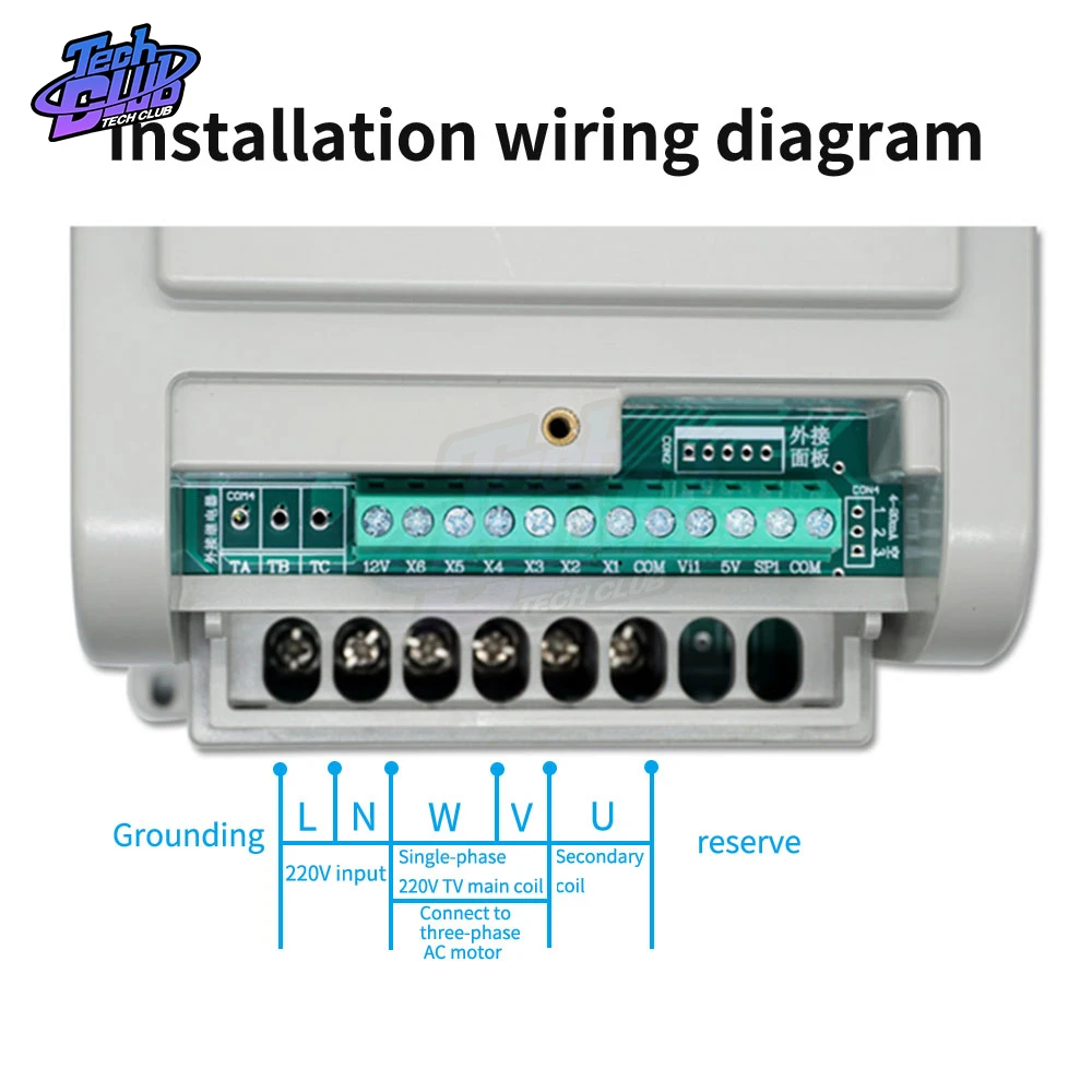 Imagem -02 - Variável Frequência Unidade Vfd Controlador de Velocidade Inversor Única Frase Ajustável Freqüência Acionamento do Motor At10750x ac 220v 0.75kw