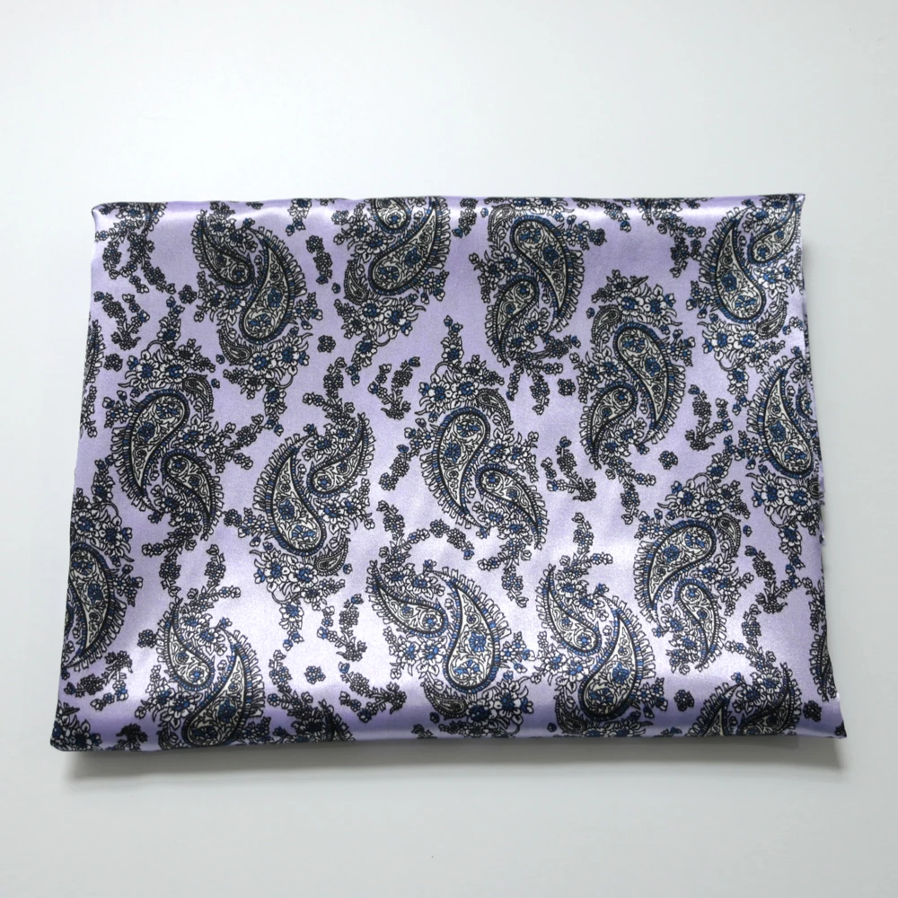 1 Meter x 1,48 Meter Retro-Paisley-Muster, weicher, seidiger Satinstoff, bedrucktes Charmeuse-Material für Futterschal – Detail 10