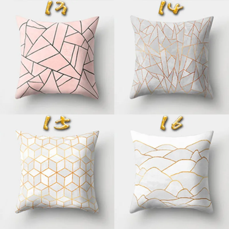 Simple Marble Geometric Cushion Cushion Sofa Chair Decoration Pillow Polyester Car Waist Cushion Home Decoration (no Pillow)