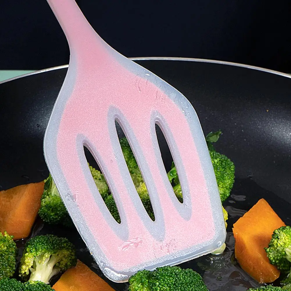 Food Grade Household Silicone Wok Slotted Rotary Knife Non-stick Pan Hollow Design Wok Shovel Kitchenware Wok Shovel Retail 2021