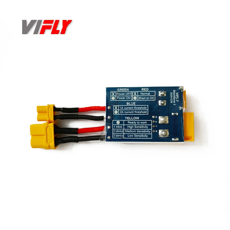 VIFLY ShortSaver 2 Smart Smoke Stopper Power Button Switch Electronic Fuse untuk Mencegah Hubungan Arus Pendek 2-6S XT30 TX60