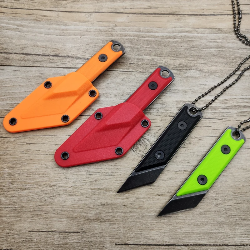 Dropship 3Cr13 Steel Utility Knife ABS Handle Portable Hand Tools With Necklace And EDC Mini Case