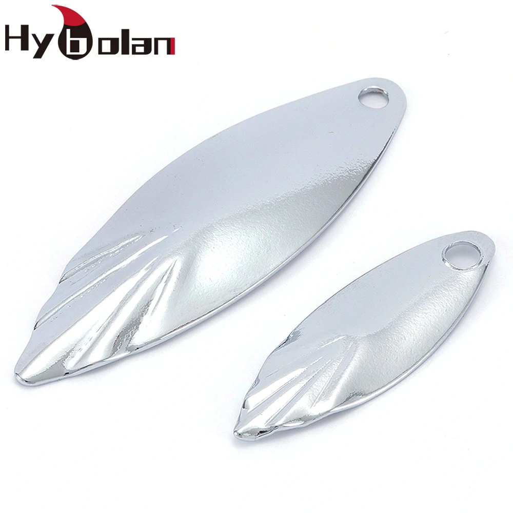 HYBOLAN 5pcs/lot Fishing Sequins Spoon Lure DIY Spinner Hard Bait Accessories Willow leaves Metal Sliver 2.8g/1.3g high quality